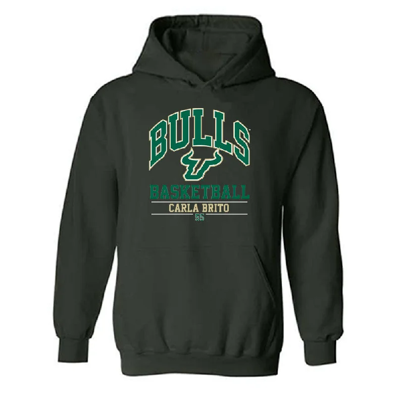 USF - NCAA Women's Basketball : Carla Brito - Classic Fashion Shersey Hooded Sweatshirt Hoodie with Elastic Cuffs Stretchable Comfortable