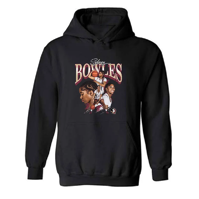 FSU - NCAA Women's Basketball : Sydney Bowles - Player Collage Hooded Sweatshirt Zip Hoodie Drawstring Kangaroo Pocket FSU - NCAA Women's Basketball : Sydney Bowles - Player Collage Hooded Sweatshirt Zip Hoodie Drawstring Kangaroo Pocket