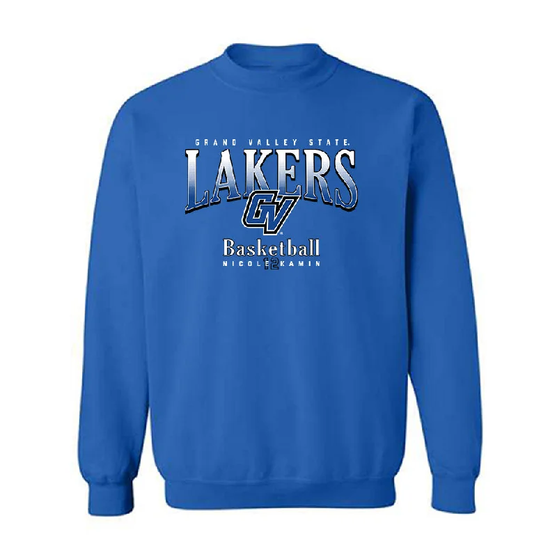 Grand Valley - NCAA Women's Basketball : Nicole Kamin - Classic Fashion Shersey Crewneck Sweatshirt Hoodie with Hem Raw Edge Edgy Unfinished