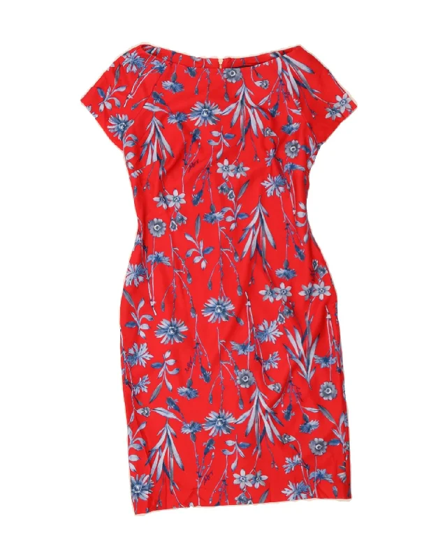 TOMMY HILFIGER Womens Sheath Dress US 4 Small Red Floral Polyester Tunics Bridal satin TOMMY HILFIGER Womens Sheath Dress US 4 Small Red Floral Polyester Tunics Bridal satin