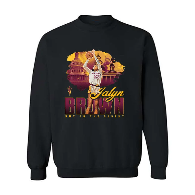 Arizona State - NCAA Women's Basketball : Jalyn Brown - Individual Player Collage Crewneck Sweatshirt Hoodie with Relaxed Fit Easy Casual