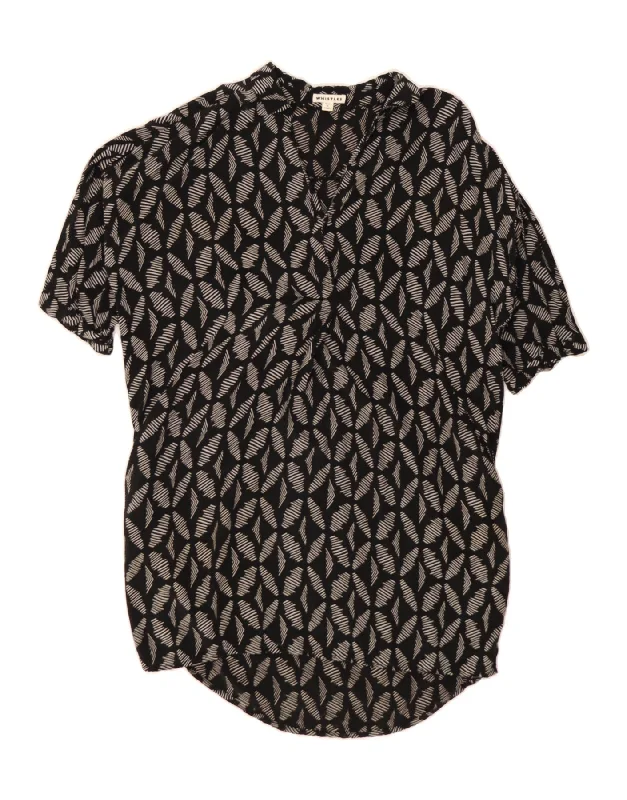 WHISTLES Womens Abstract Pattern Tunic Dress UK  20 2XL Black Cupro Maxi Flowy Bohemian