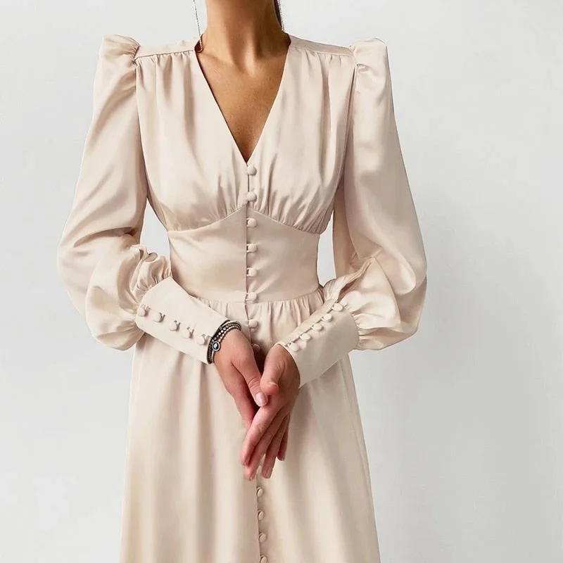 Satin Prom Women's Long Dress For Party Lantern Sleeve A-Line High Waist Slim Elegant Dresses Clothes New Year Ball Evening Tunics Mesh breathable Satin Prom Women's Long Dress For Party Lantern Sleeve A-Line High Waist Slim Elegant Dresses Clothes New Year Ball Evening Tunics Mesh breathable
