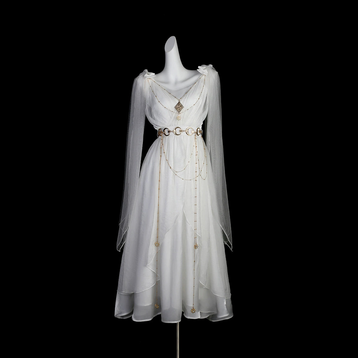 Cornfield Lolita~Divine~Elegant Greek Mythology Style Lolita JSK Irregular Hem White JSK Dress Tunics Sophisticated sleek Cornfield Lolita~Divine~Elegant Greek Mythology Style Lolita JSK Irregular Hem White JSK Dress Tunics Sophisticated sleek