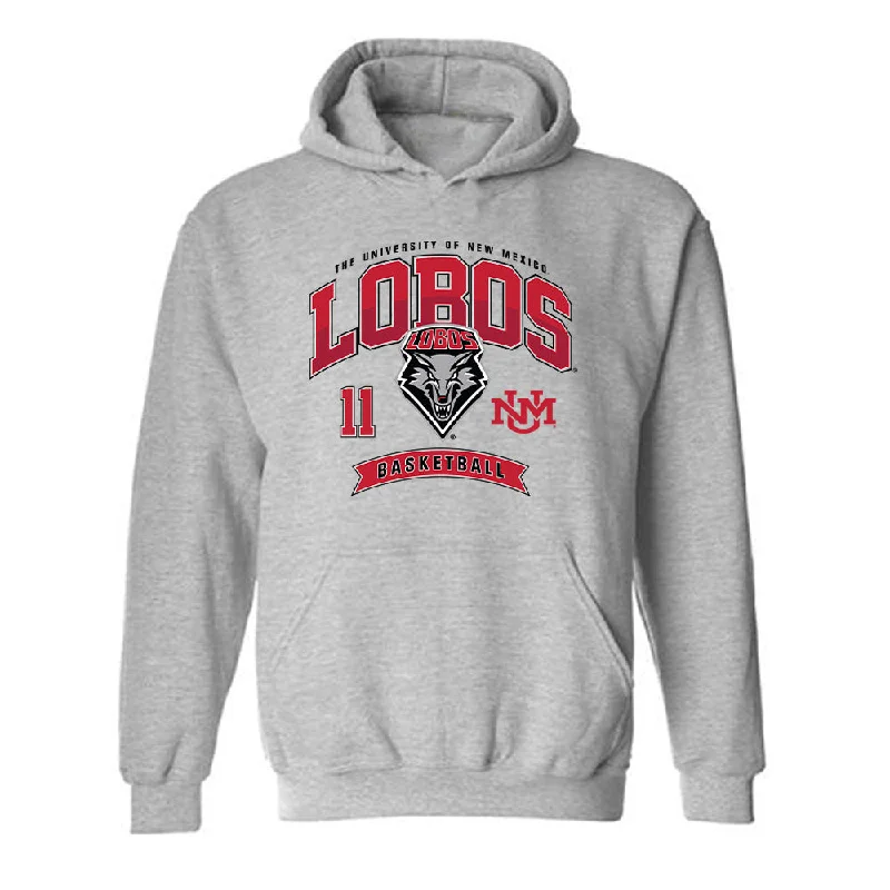 New Mexico - NCAA Women's Basketball : Nayli Padilla Chinea - Classic Fashion Shersey Hooded Sweatshirt Hoodie with Half-Zip Sporty Casual