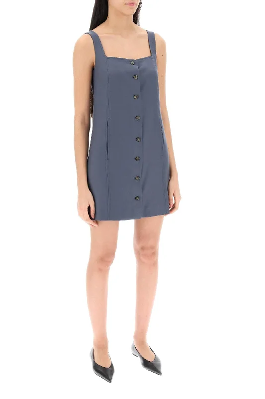 Loulou Studio Buttoned Pinafore Dress Tunics Canvas sturdy