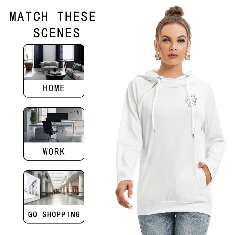 All-Over Print Women's Hoodie With Double Hood Hoodie with Pocket Utility Practical