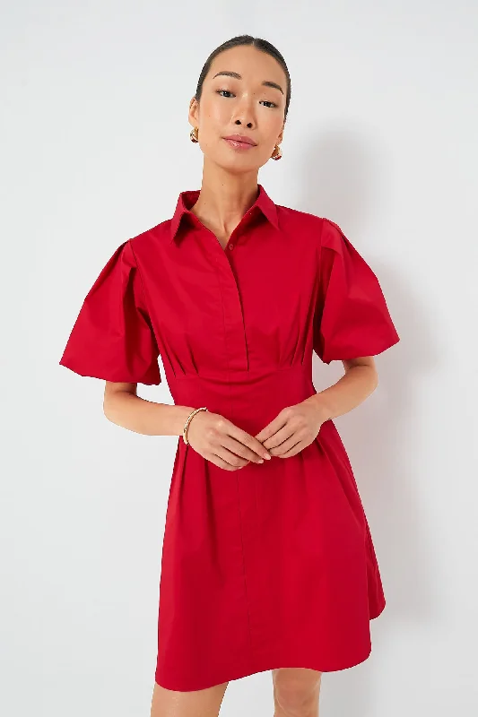 Red Mini Delaney Dress Off-the-shoulder Chic Trendy