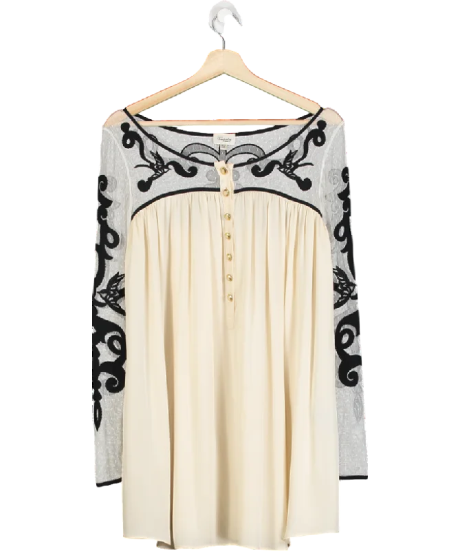 Temperley London Cream Silk And Lace Dress UK 10 Maxi Flowy Bohemian