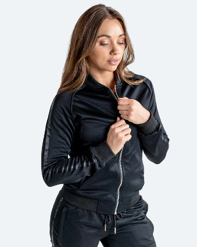 WOMEN'S WHITAKER JACKET - BLACK One-Shoulder Jacket Off-the-Shoulder Jacket Asymmetrical Jacket