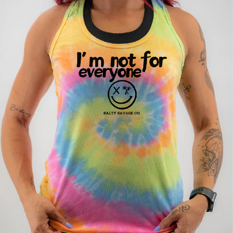 Ladies “I’m not for everyone” Racerback Tank | Tie Dye layering tank top
