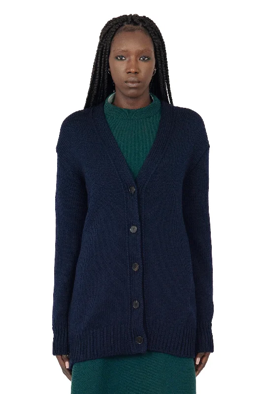 Jil Sander Chunky Merino Knit Cardigan Terry Terry Cloth Terry Knit