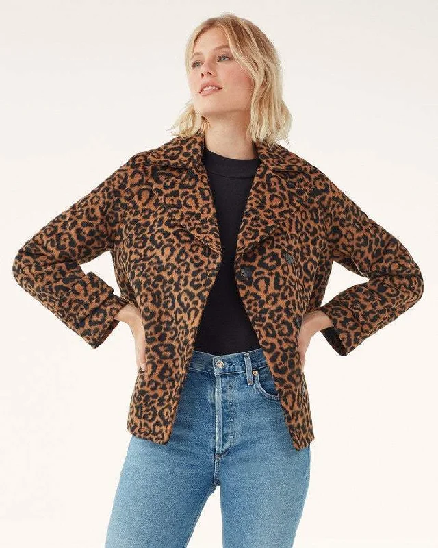 Splendid - Suki Leopard Jacket Fleece Jacket Down Jacket Feather Jacket