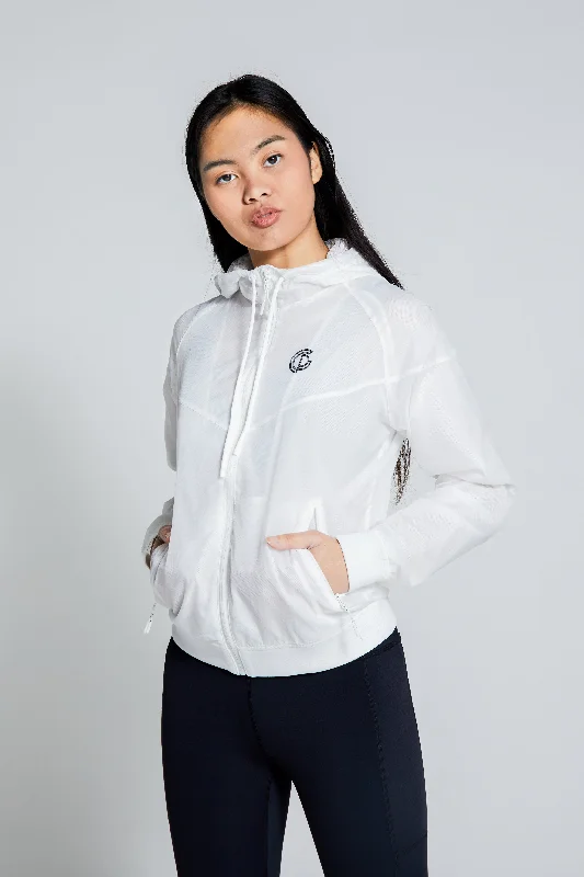 Womens- Mesh Training Jacket - White Rayon Jacket Velvet Jacket Corduroy Jacket