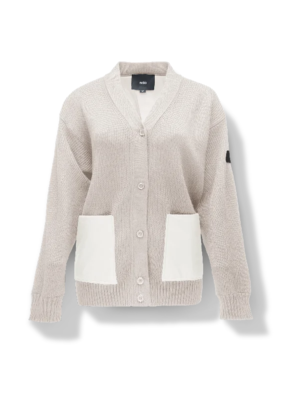 Riga Women's Tailored Button Front Cardigan Zippered Buttoned Snapped