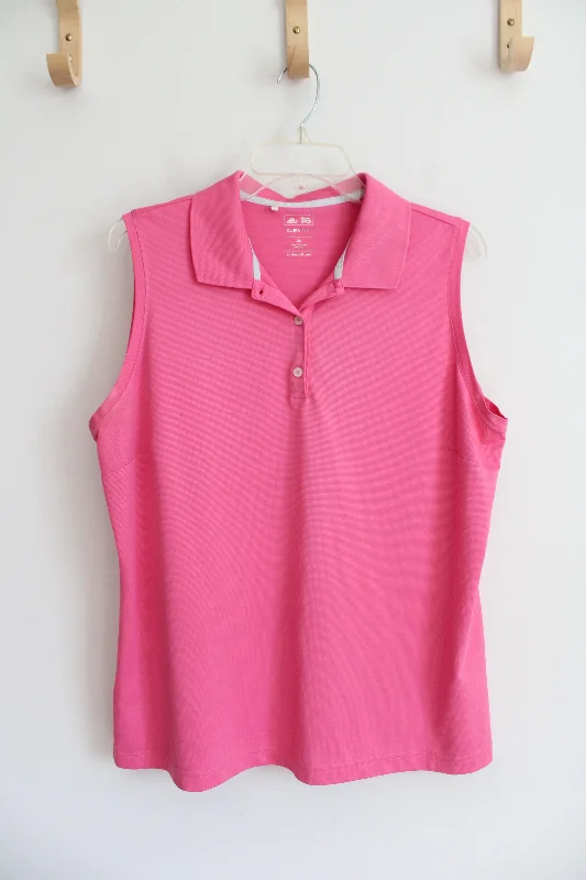 Adidas Pink Athletic Polo Tank | XL playful tank top