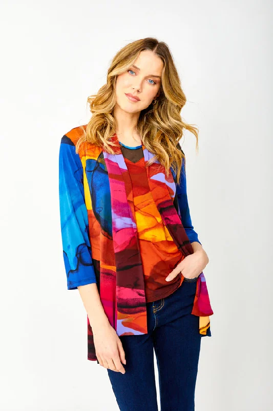Abstract Print Cardigan Cardigan Knitwear Sweater