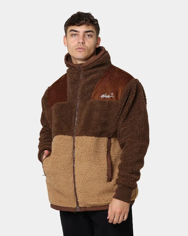 WNDRR Edwards Sherpa Jacket Brown/Tan Chenille Jacket Brocade Jacket Lace Jacket