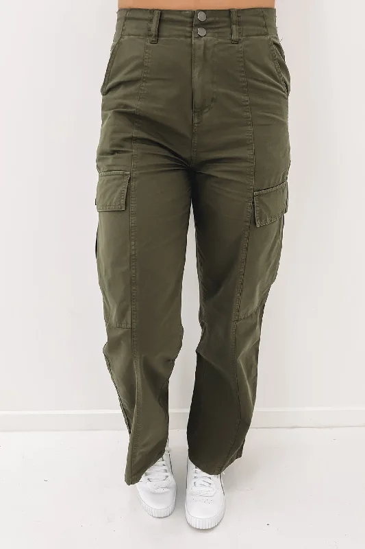 Jessie Cargo Pant Khaki High-Waist Jogger Pants