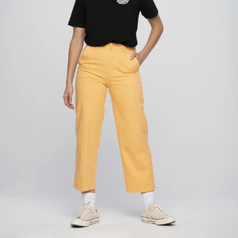 Santa Cruz Womens Pant Nolan Chino - Papaya Comfortable Pleated Pants