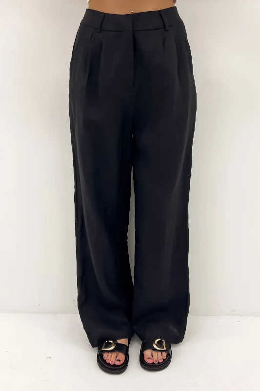 Aislinn Pant Black Casual Plaid Pants