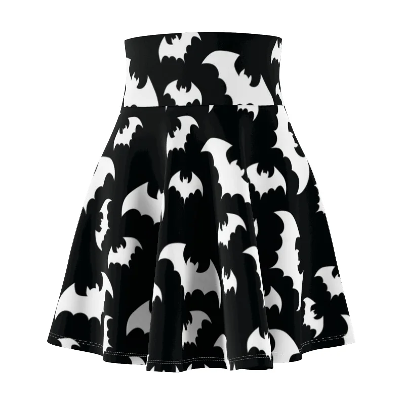 Bat Print Skater Skirt pleated skirt texture