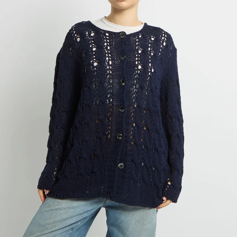 Knitted Long Cardigan - UK 14 Long Cardigan Short Cardigan Medium Cardigan
