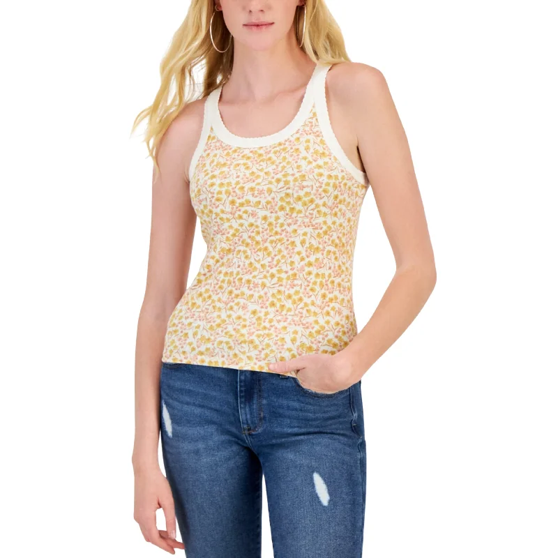 HIPPIE ROSE - Flower pattern Halter tank Top strapless tank top