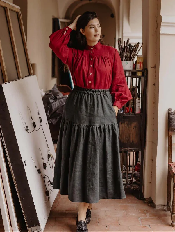 Vakare Women's Linen Skirt | Multiple Colours linen skirt relaxed