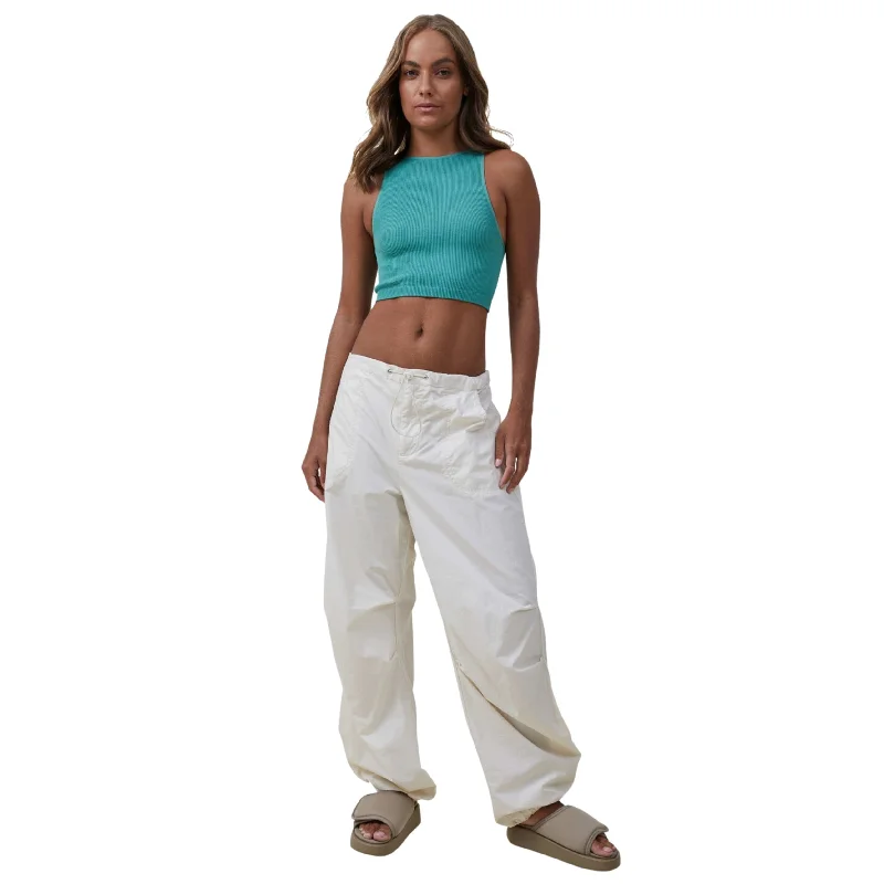 COTTON ON - High-Neck Cropped Tank Top navy tank top