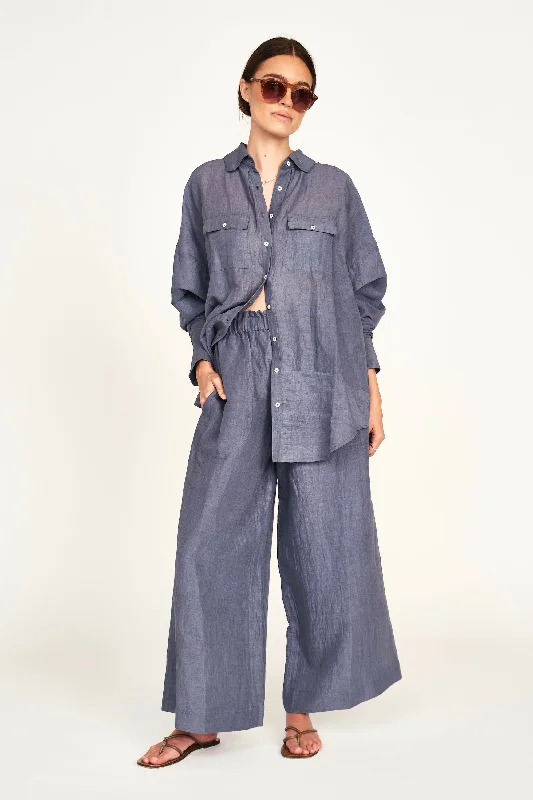 Mirth Pant in Pond Relaxed High-Waist Trousers