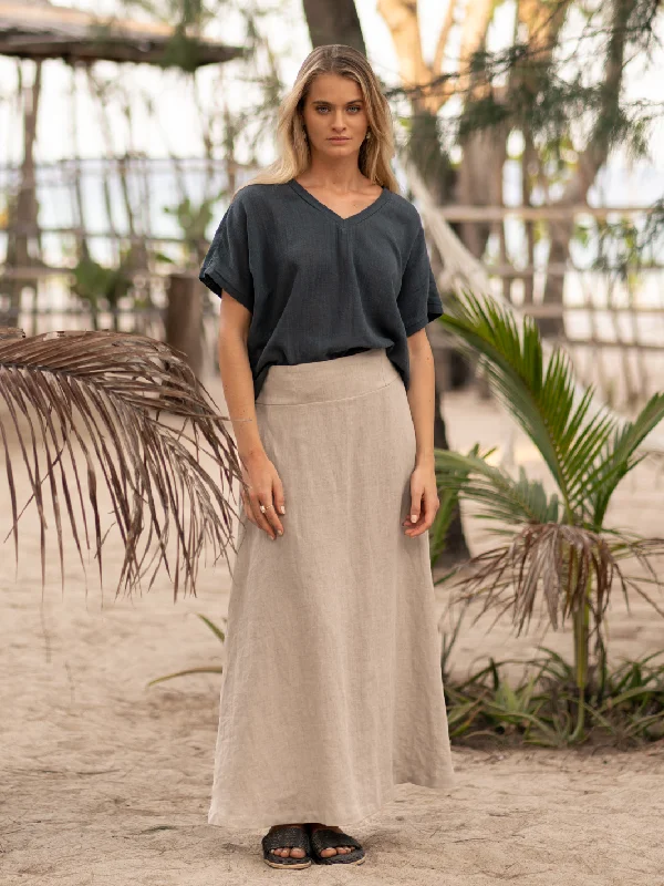 Soraya Linen Skirt Flax linen skirt airy