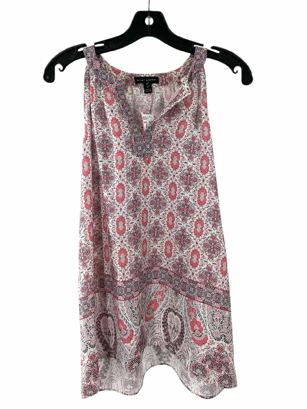 Willi Smith Size M White Pink Print Tank Top strappy tank top