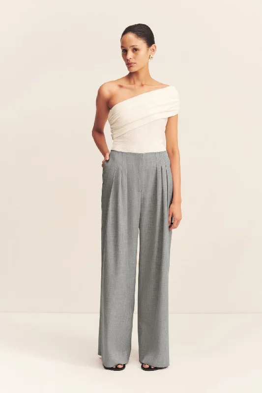 ASHER WIDE LEG PANT - SMOKE GREY Sleek Black Pants