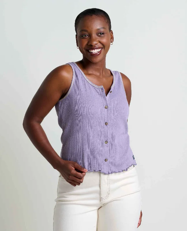 Foothill Pointelle Button Tank sexy tank top