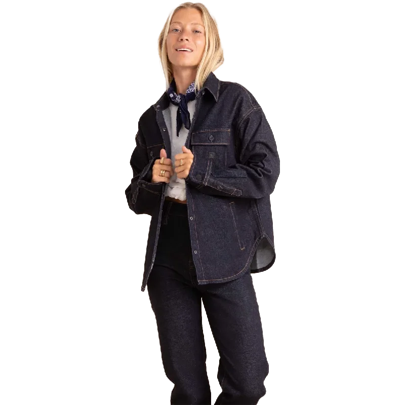 Women's Amberley -  Kaihara Shirt Jacket Welt Pockets Slit Pockets Flap Pockets