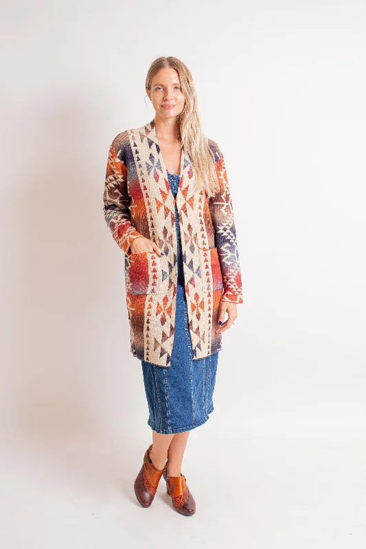 Emmi Fall Colors Long Cardigan Sequined Glittery Shiny