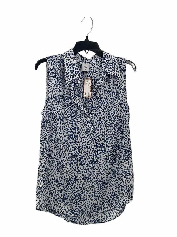Cabi Size S White Blue Poka dot Tank Top lounge tank top