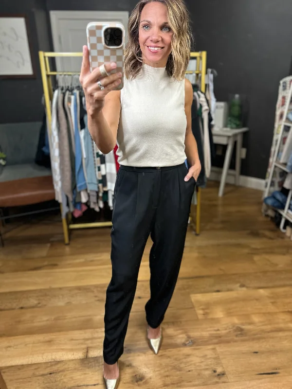 Reel You In Drapey Pants - Black Elegant Silk Pants