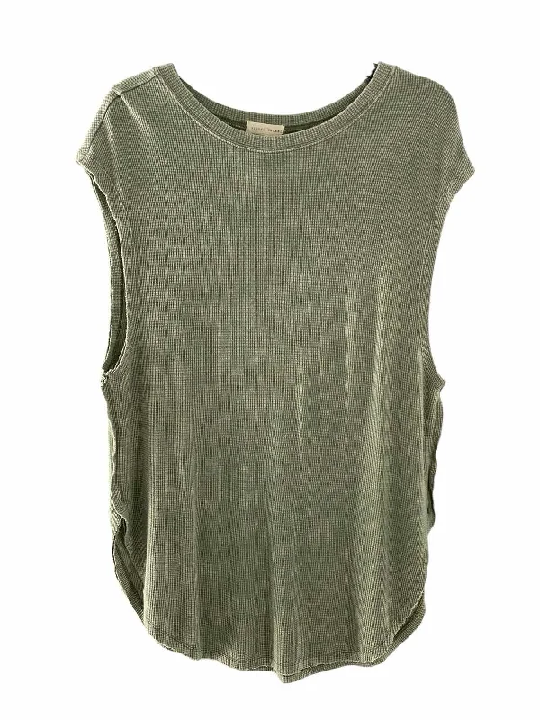 Gilded Intent Size XL Green waffle knit Tank Top lace back tank