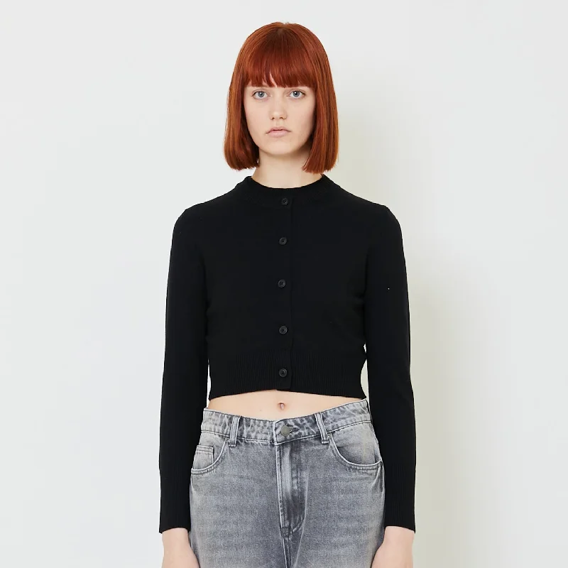Women Cardigan - Black - SW2407082D Mesh Cardigan Canvas Denim