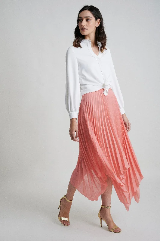 Pleated asymmetric skirt tulle skirt dreamy
