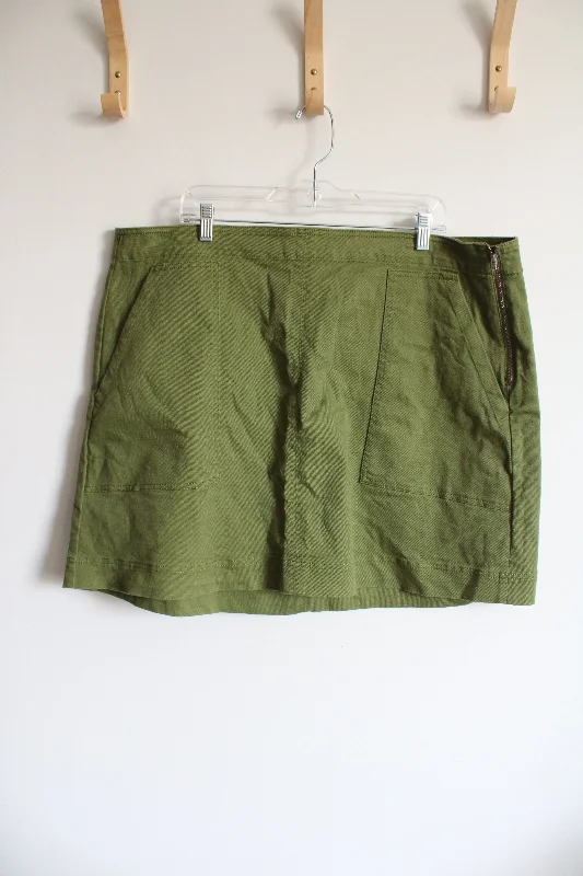 Free Assembly Green Denim Mini Skirt | 20 ribbed skirt waist
