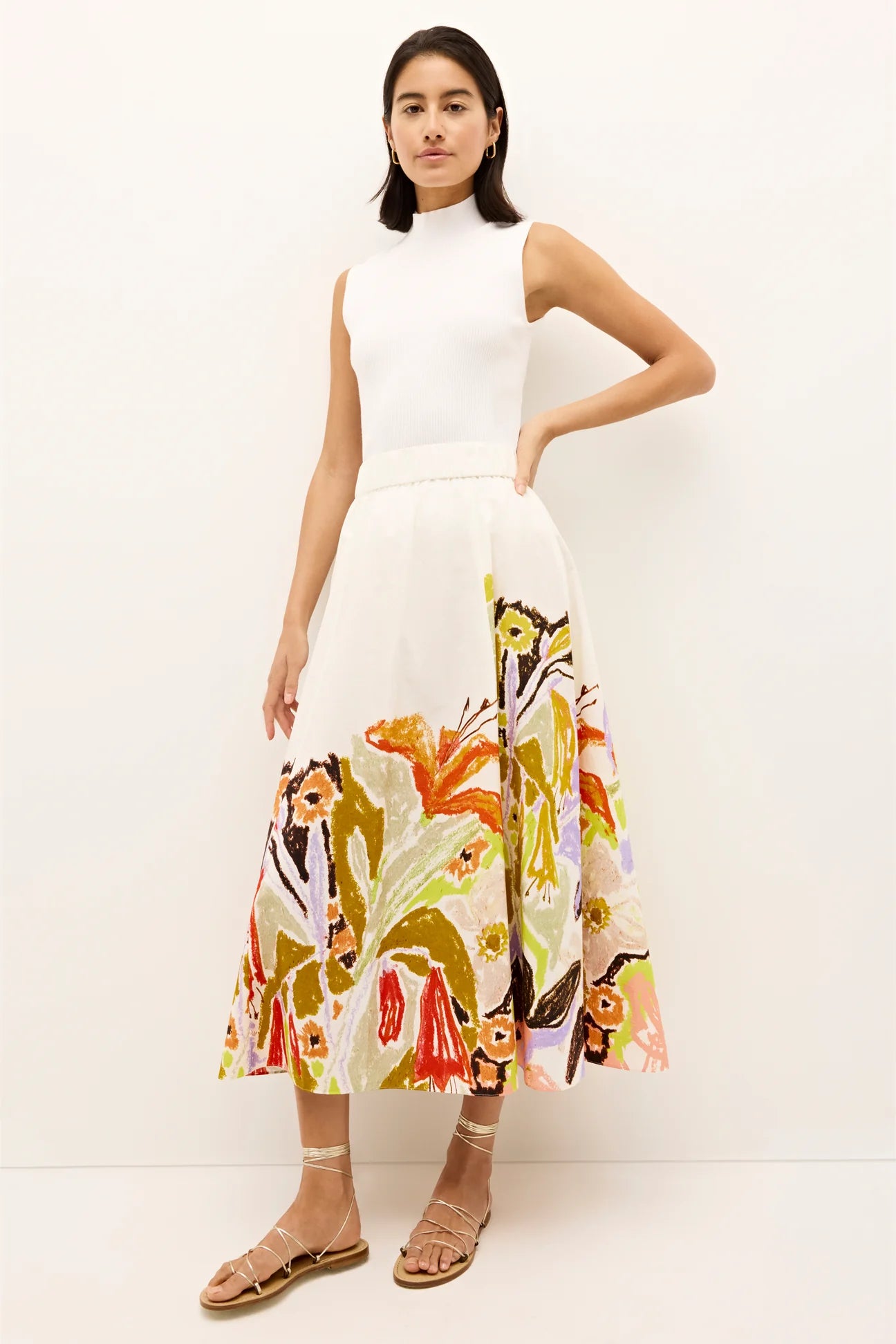 Sasha Skirt | Bouquet silk skirt luxurious