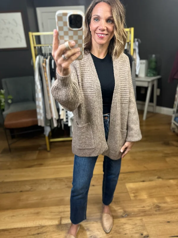 Gather Around Pocket Cardigan - Mocha Modern Contemporary chic
