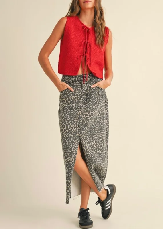 Alexa Leopard Skirt wool skirt warm