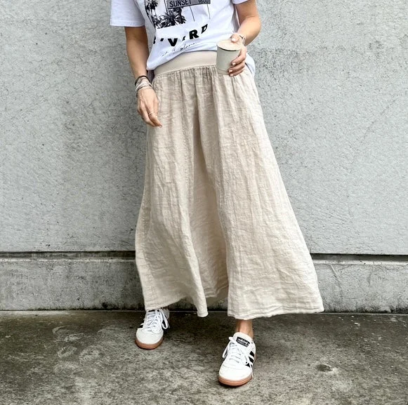 Loire linen BEIGE skirt *NEW* lace skirt elegant