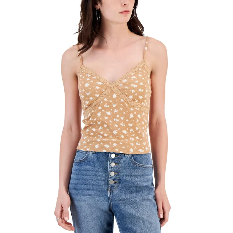 SELFIE - Floral Print Halter Tank Top fitted tank top