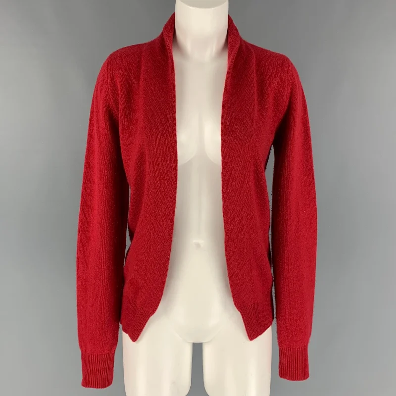 ROZAE NICHOLS Size M Red Knitted Open Front Cardigan Casual Formal Business