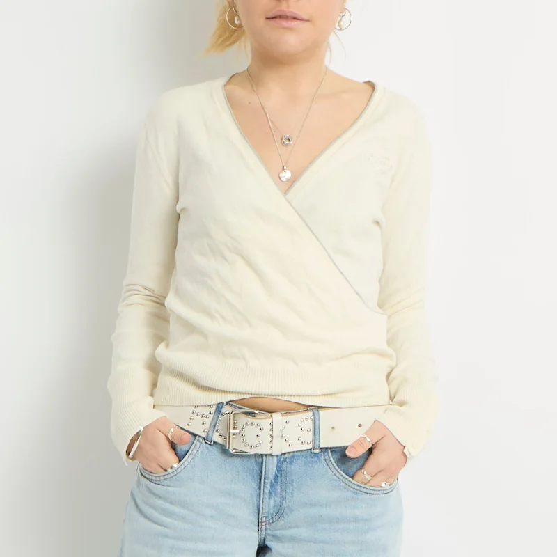 Tommy Hilfiger Wrap Cardigan Top - UK 10 Chenille Brocade Lace